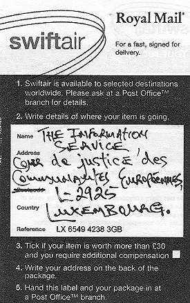 EU Court of Justice PO receipt (front)