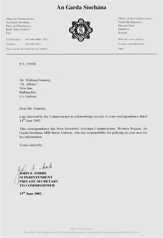 Letter from Police dated June 19th 2002
